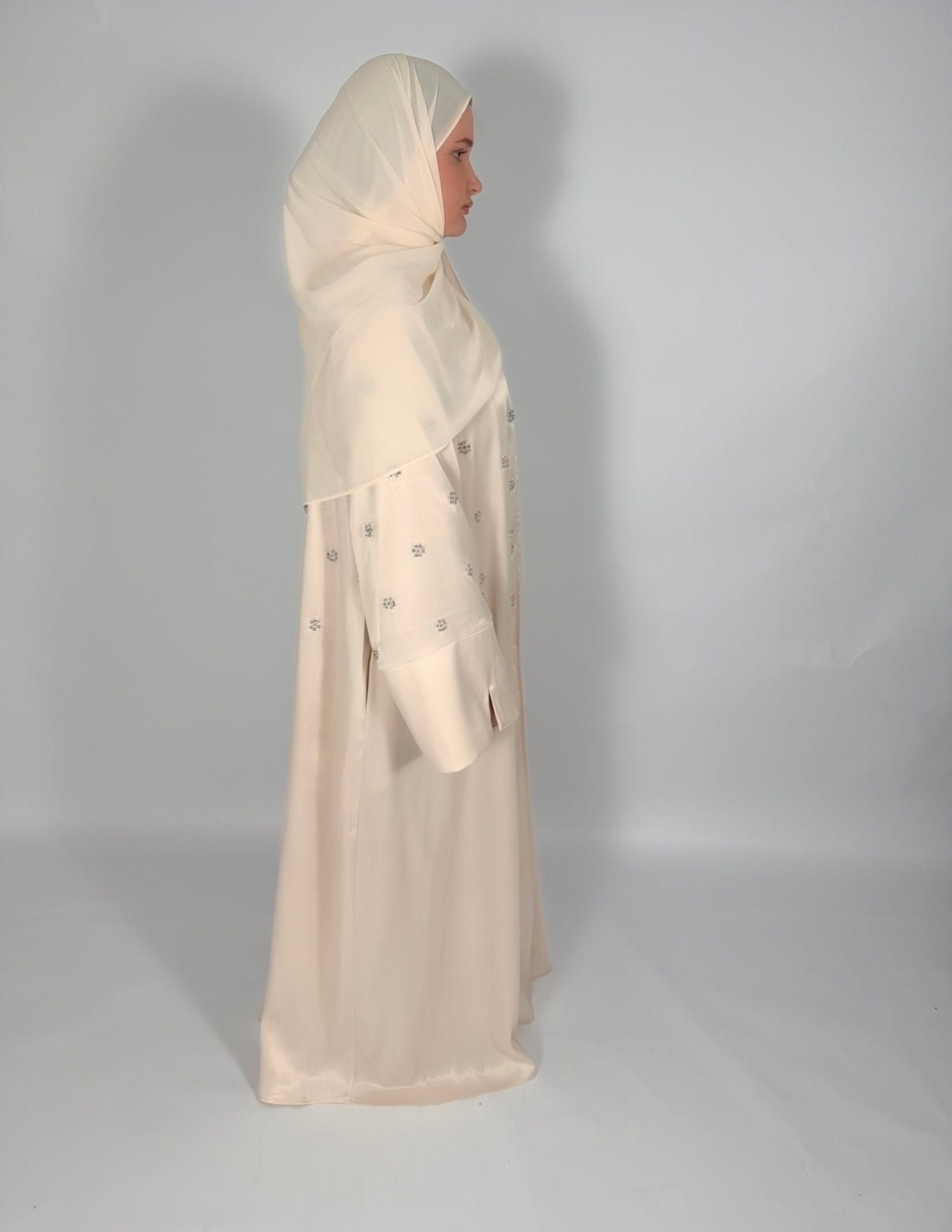 PREMIUM HAND-EMBELLISHED SAND DRAPE OPEN ABAYA
