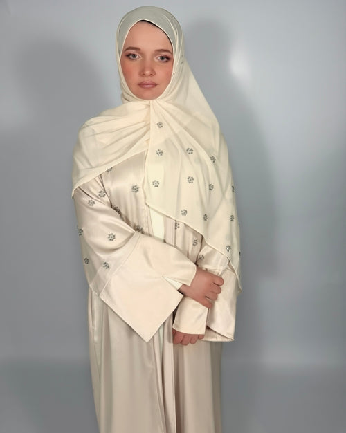 PREMIUM HAND-EMBELLISHED SAND DRAPE OPEN ABAYA