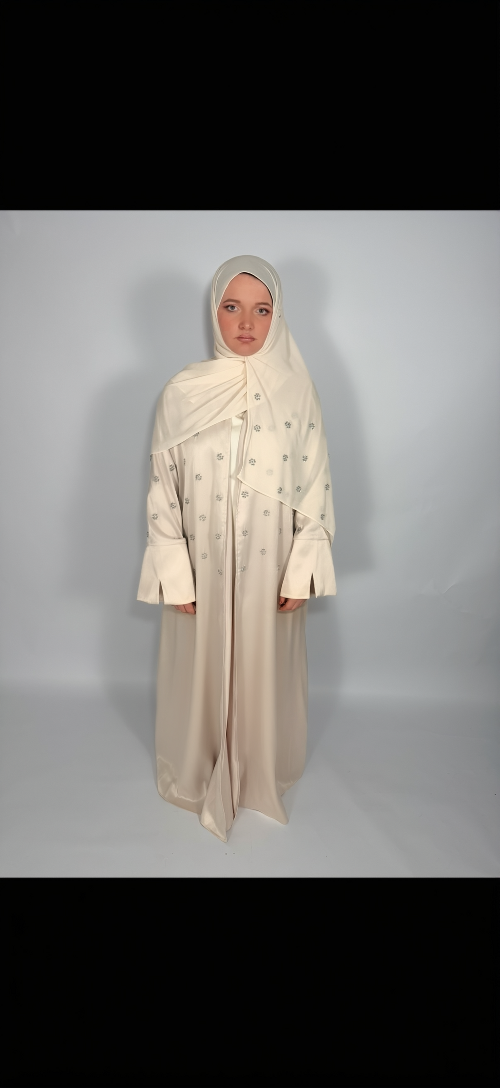 PREMIUM HAND-EMBELLISHED SAND DRAPE OPEN ABAYA