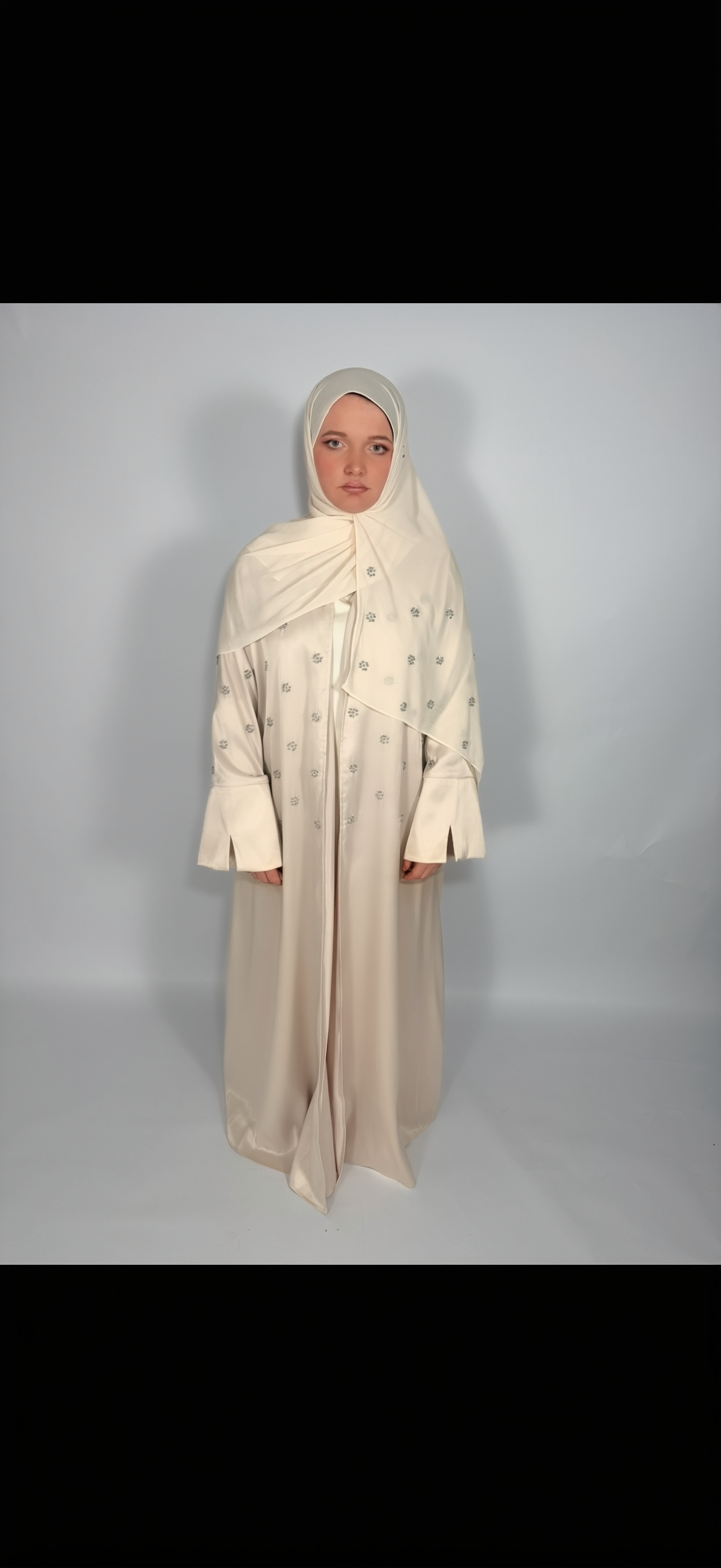 PREMIUM HAND-EMBELLISHED SAND DRAPE OPEN ABAYA